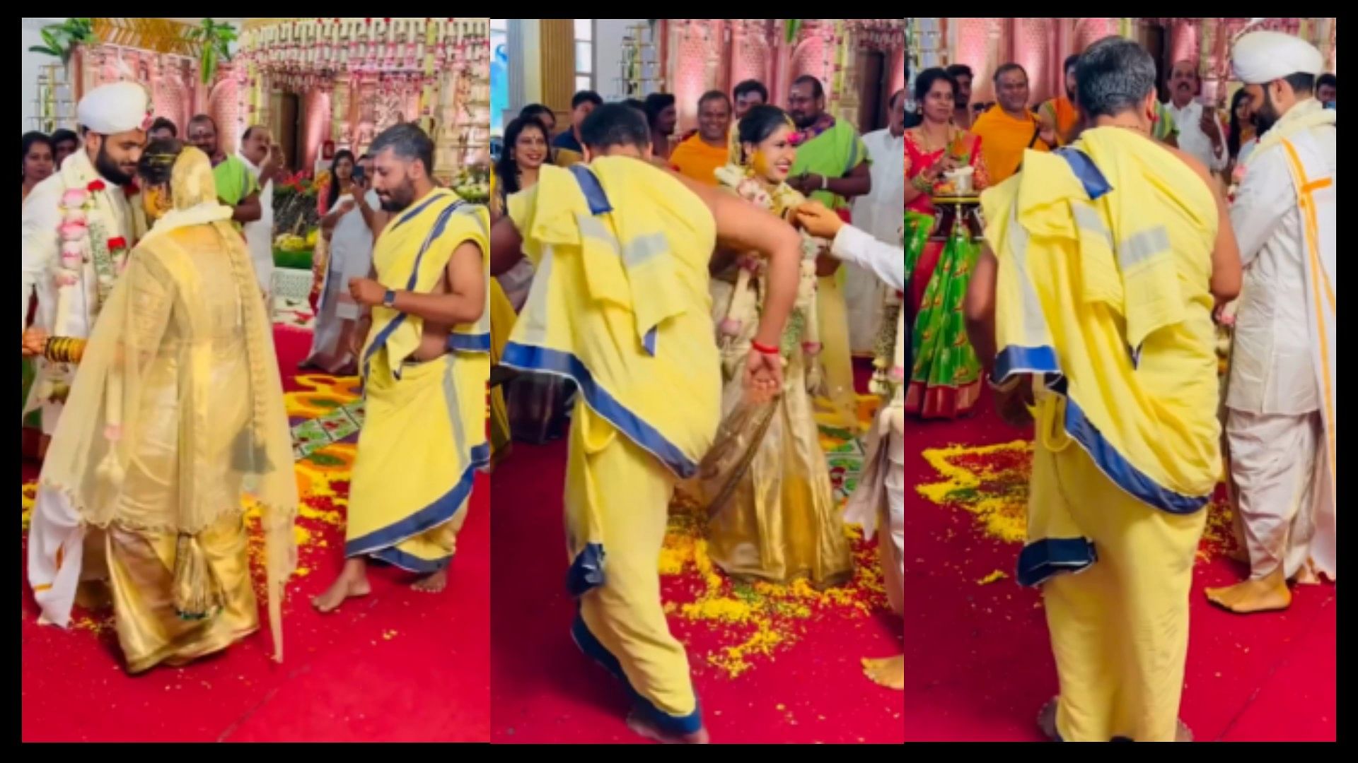 Panditji looked happier than the bride and groom at the wedding video goes viral on social media