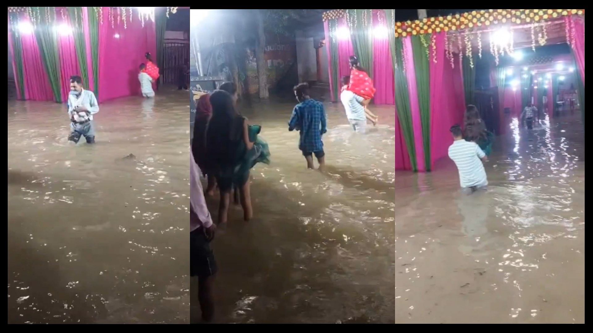 Wedding hall filled with rain water video goes viral on social media