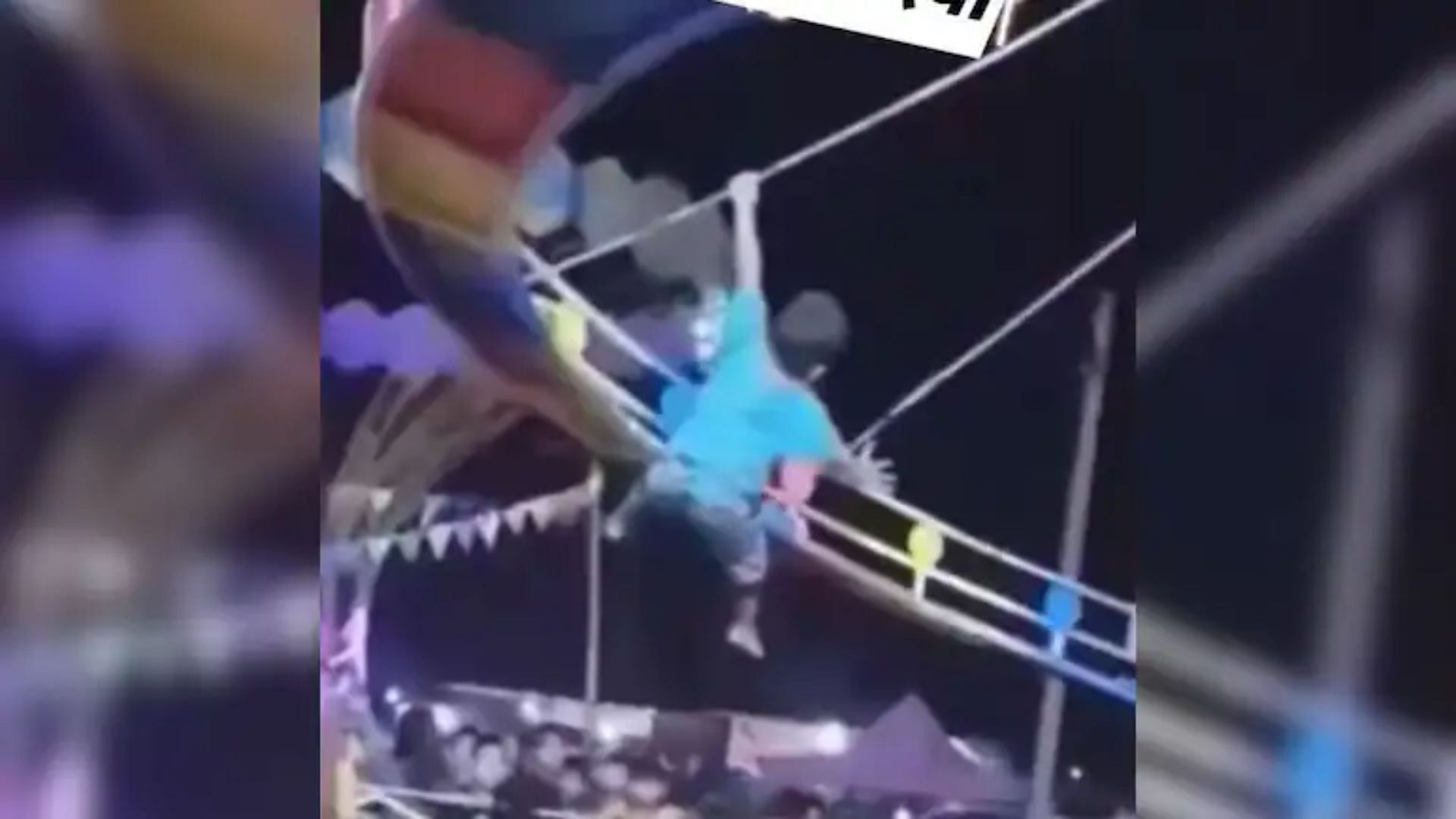 Kid performs dangerous stunts on swing in fair video went viral on social media