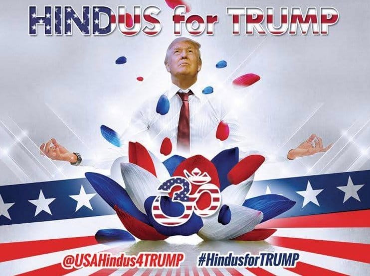 donald trump as lord vishnu in american election poster