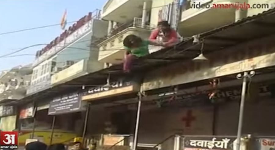 peoples beat father and his son 