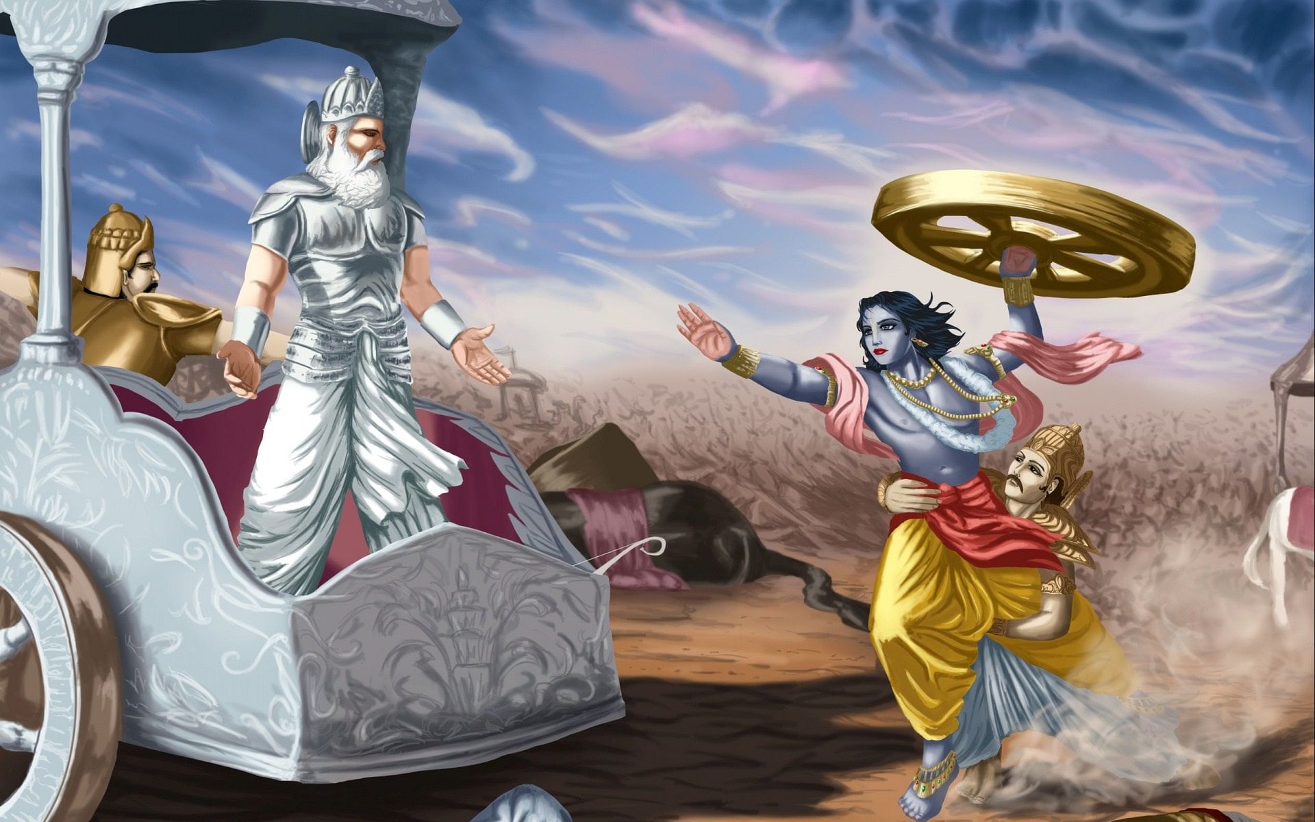 Lord Shree Krishna with Arjun Mahabharat Mahabharat Poster for Room Paper  Print - Religious posters in India - Buy art, film, design, movie, music,  nature and educational paintings/wallpapers at Flipkart.com