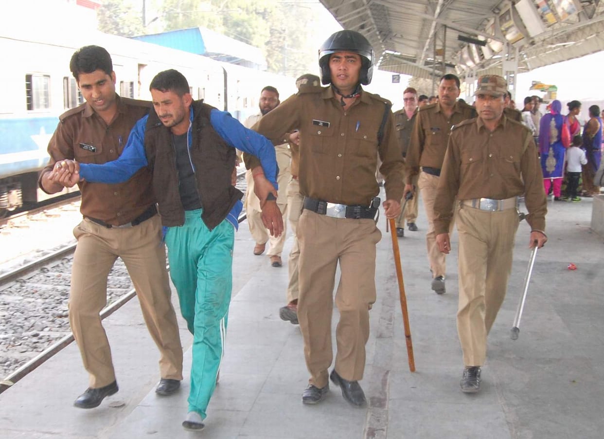 furor in train by army recruitment.