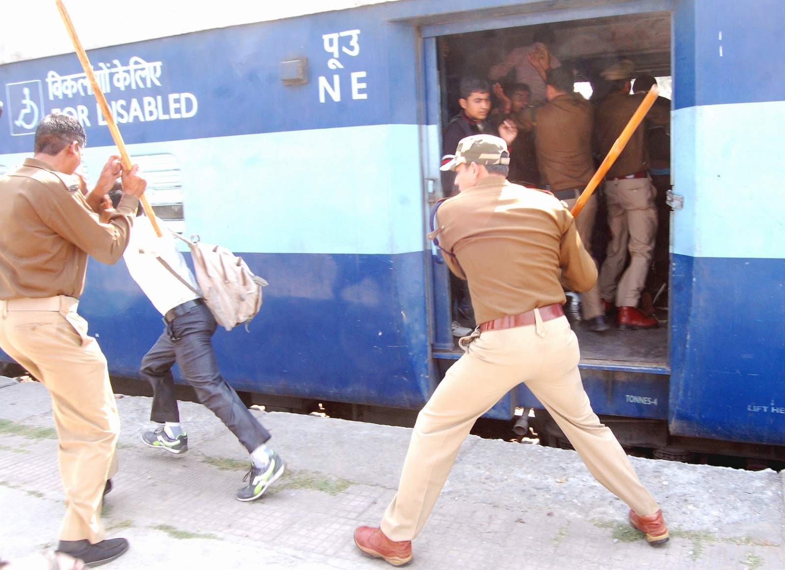 furor in train by army recruitment.