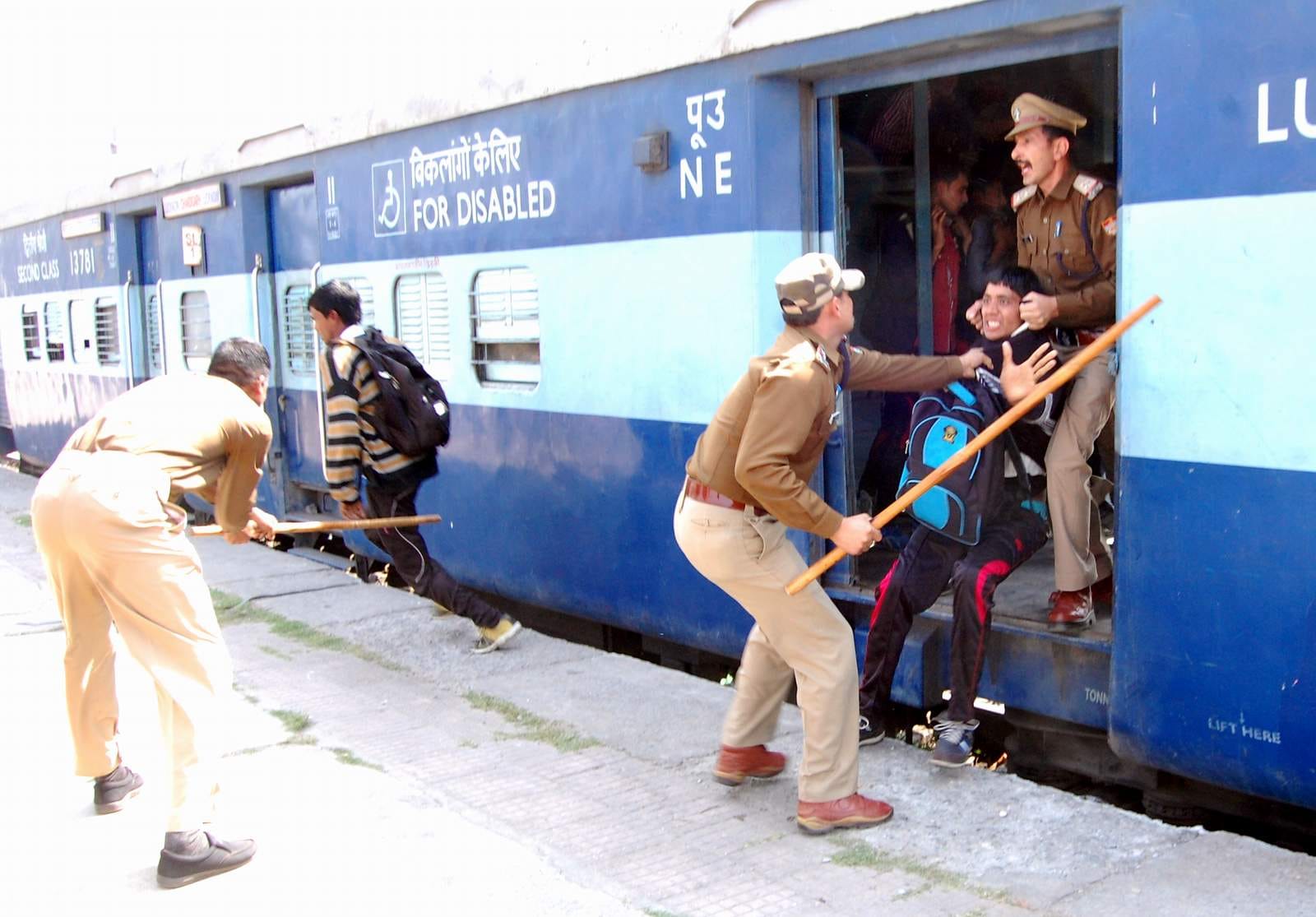 furor in train by army recruitment.