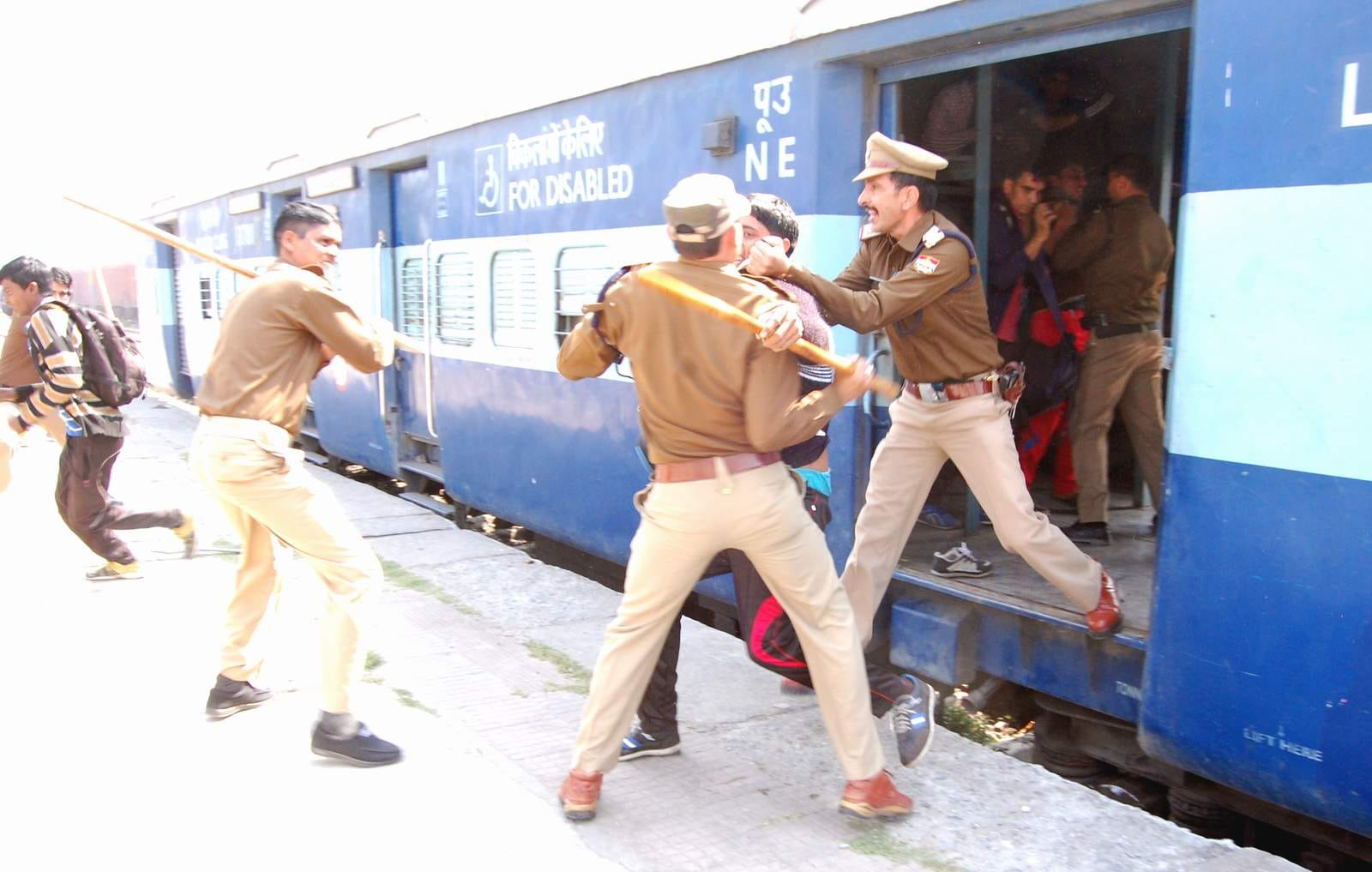 furor in train by army recruitment.