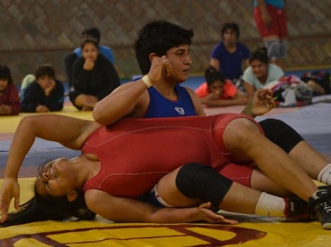 Wrestling trial in Lucknow.