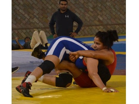 Wrestling trial in Lucknow.
