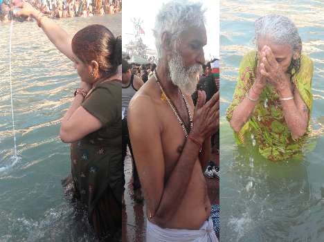 haridwar river bath on shivaratri.