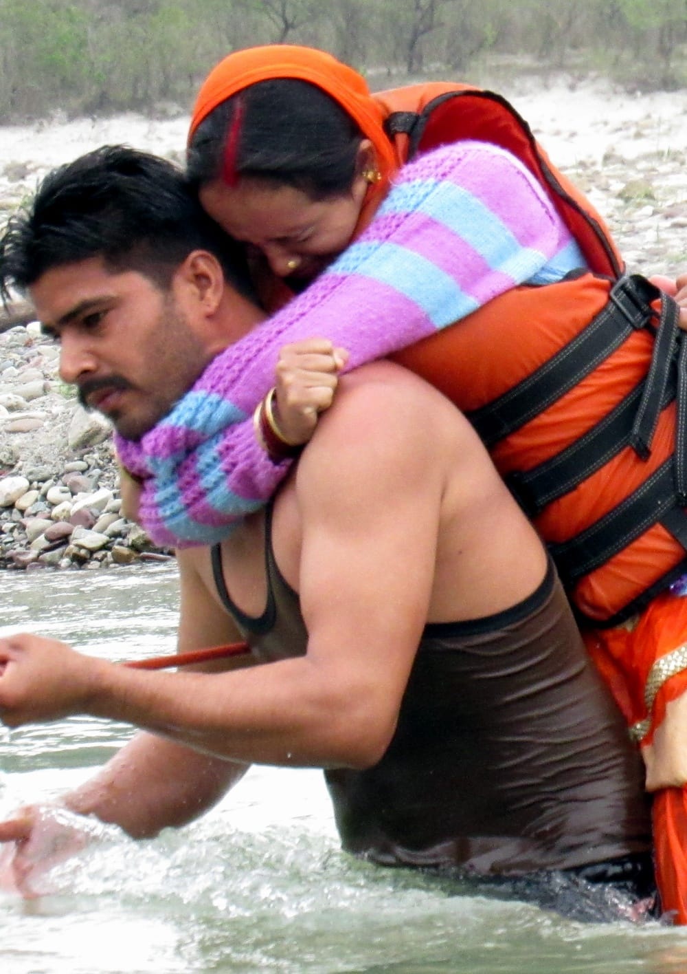 rescued tourists are immersed in the ganga