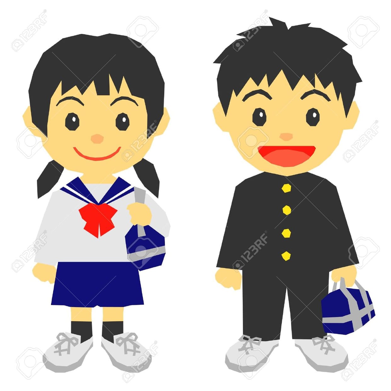 On August 15. Students without a uniform look