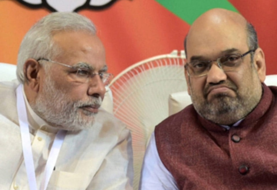 Farmers protesting Amit Shah.