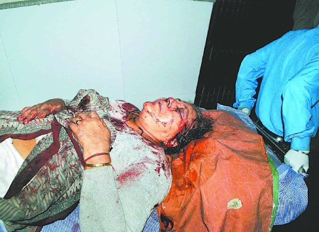 Screwdriver attack on elderly mother