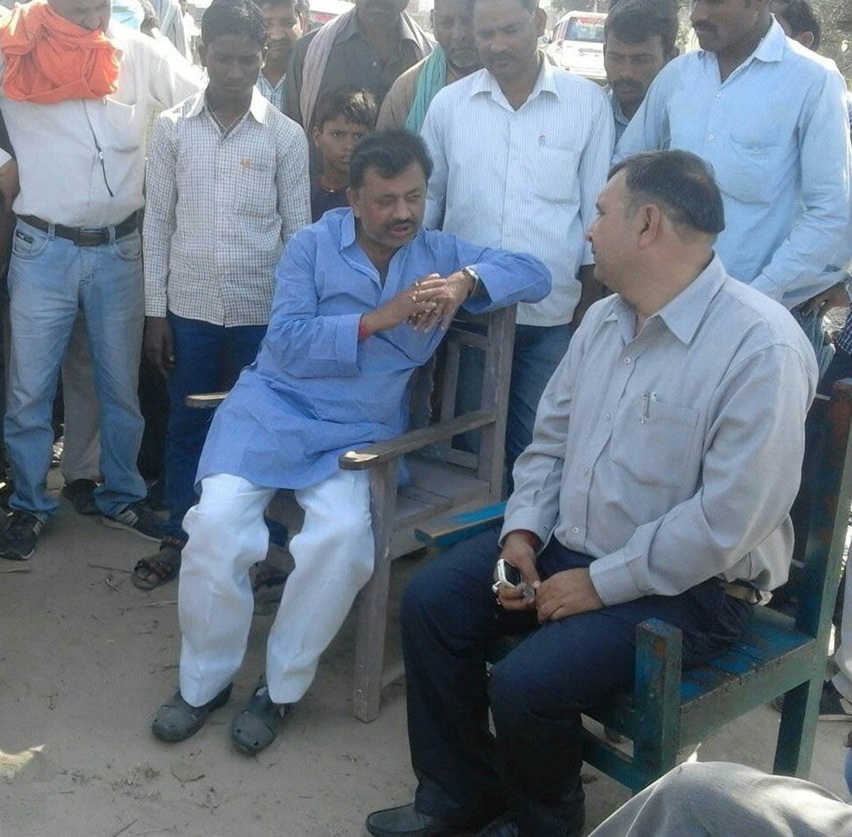 Illegal sand mining was going on in the fields of farmers