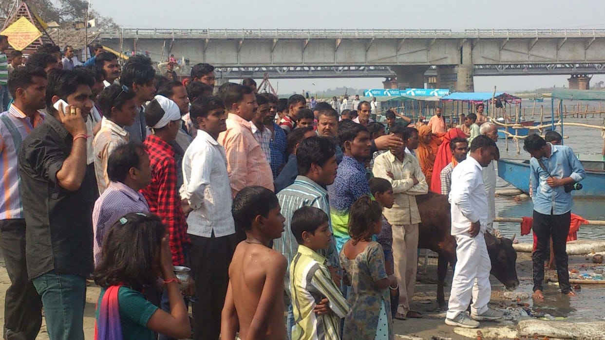 youth flow away in ganga.