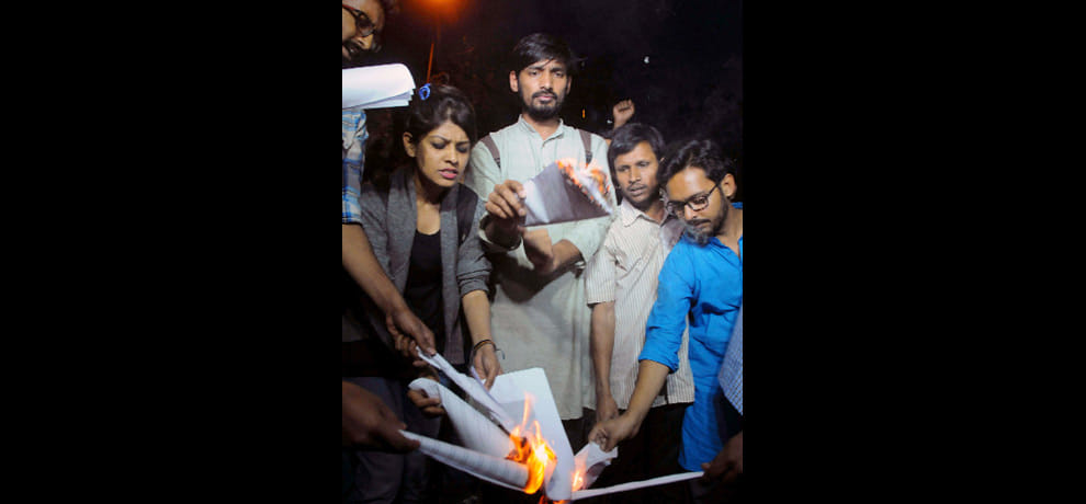 The new controversy in JNU, Manusmriti burned inside campus
