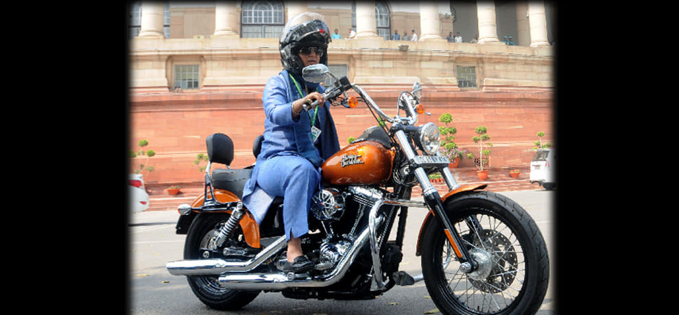 Female MP showed her power, reached parliament with her Harley Davidson