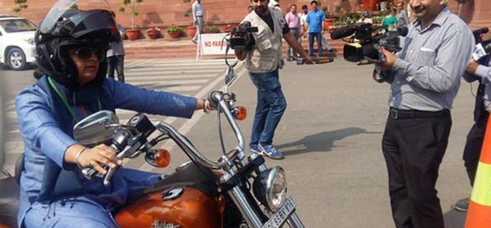 Female MP showed her power, reached parliament with her Harley Davidson