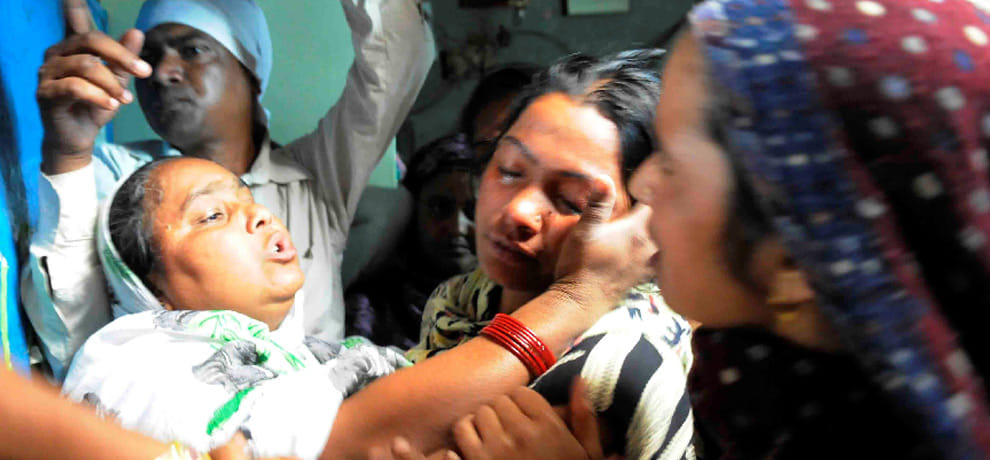 Seeing her dead body mother was insensible, she was burnt alive after rape