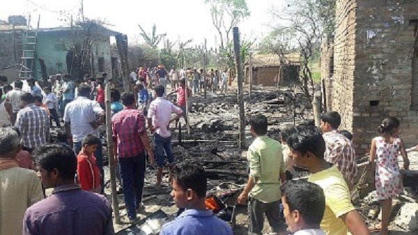 12 huts Jlin fire