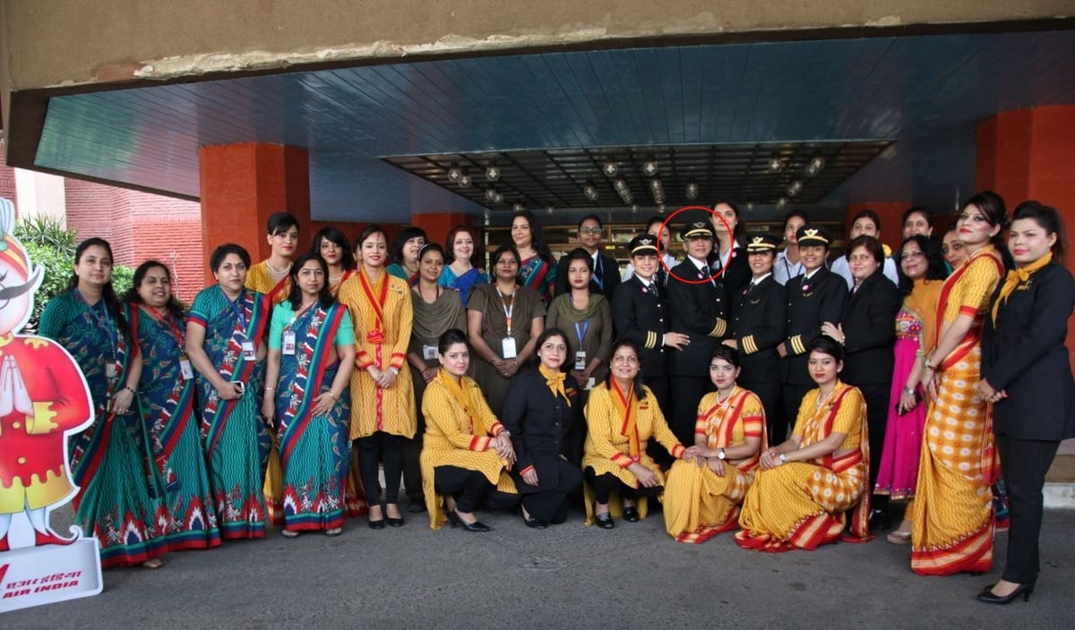 kshamta bajpai leads all womens flight of air india