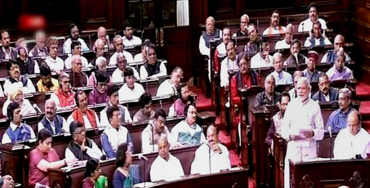  Prime Minister Narendra Modi speaks in the Rajya Sabha for reply to motion of thanks