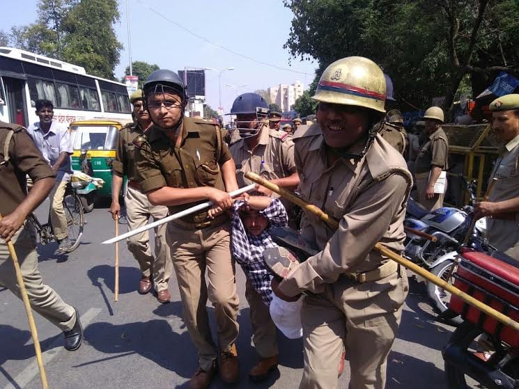 mlc sat on road to protest police lathicharge on instructors