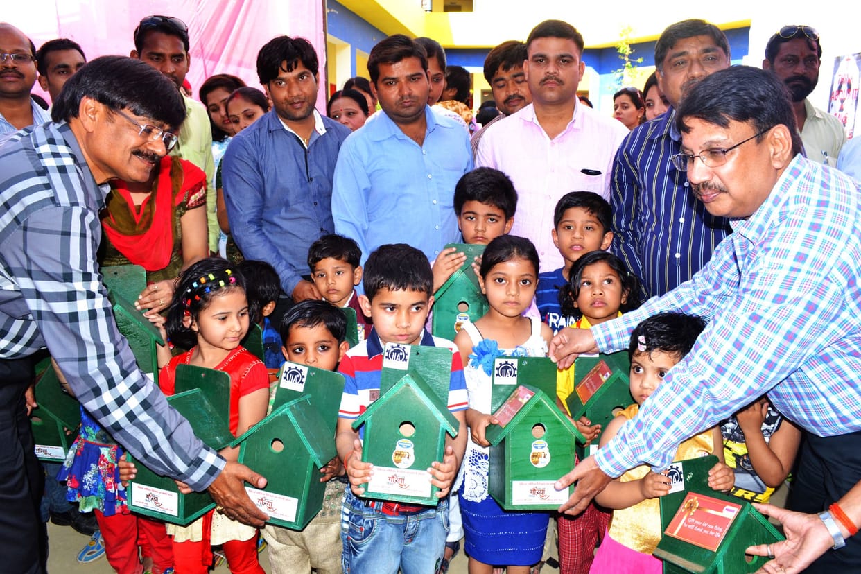 Save the Children distributed wooden sparrow nest