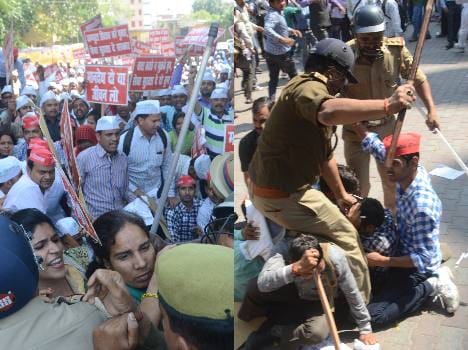 lathicharge at computer anudeshak.