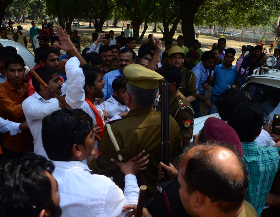 Protest against Allahabad University VC, 16 students suspended.