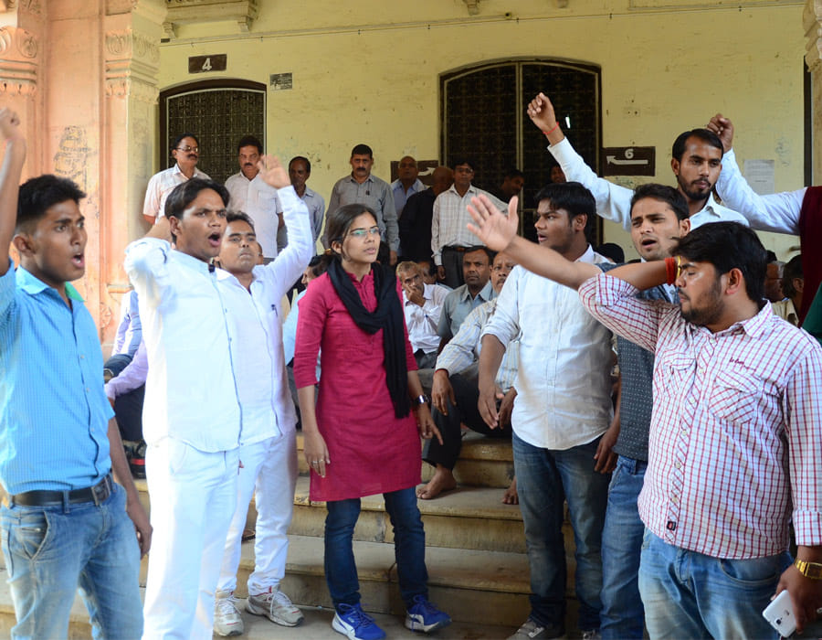 Protest against Allahabad University VC, 16 students suspended.