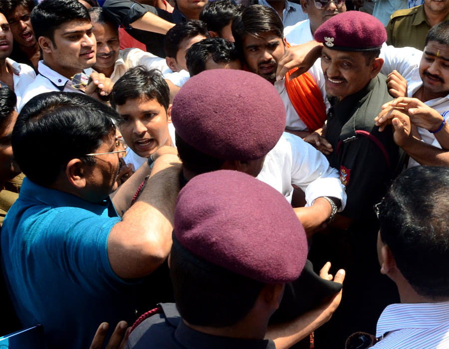 Protest against Allahabad University VC, 16 students suspended.