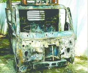 After sabotage the vehicle blew 