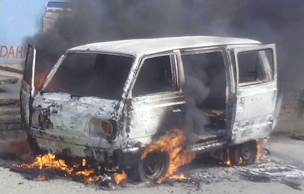 fire in car