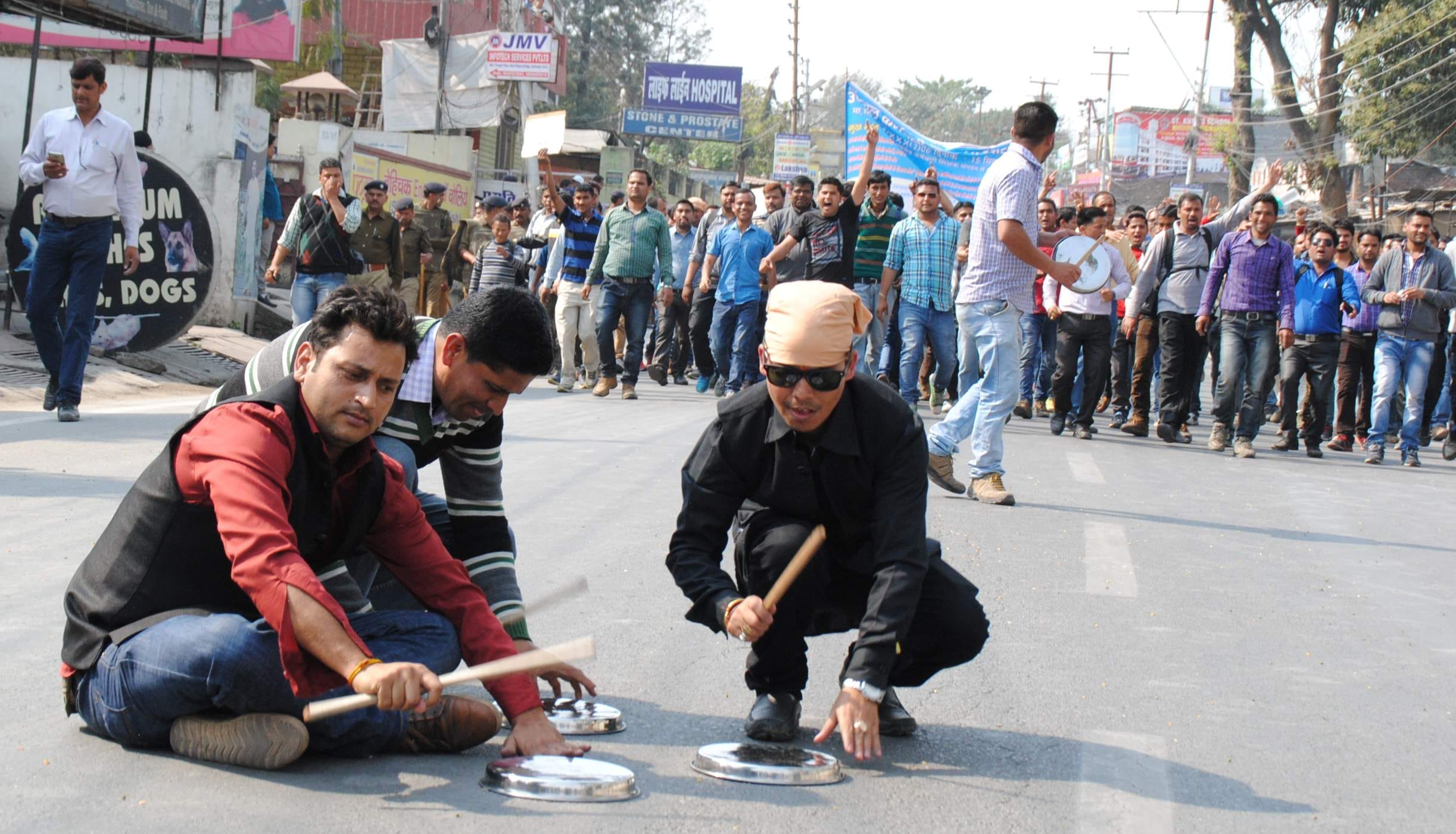 MLA on protest to safety from leopard.