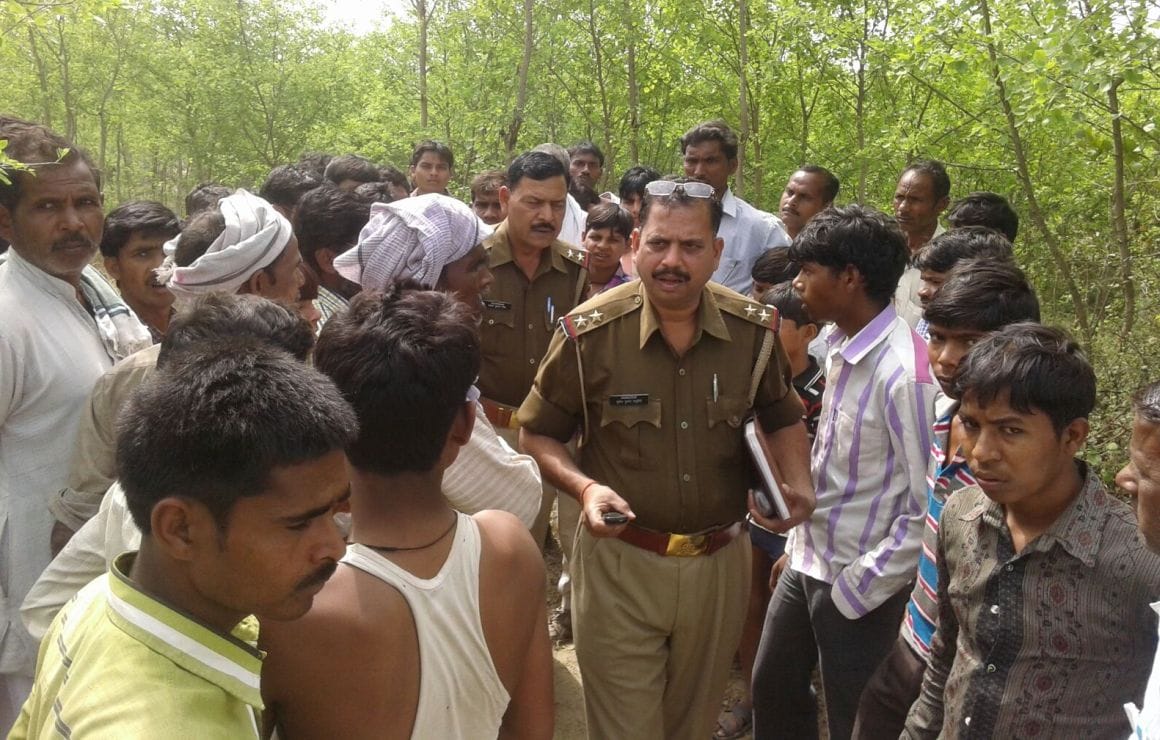 Angry father scolding student had jumped into the canal