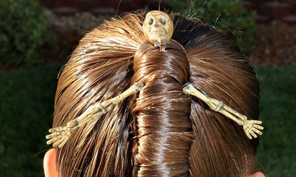 Weird hairdo of children on crazy hair day