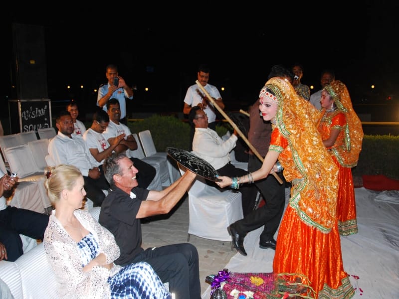 pat farmer enjoying holi in kosikalan