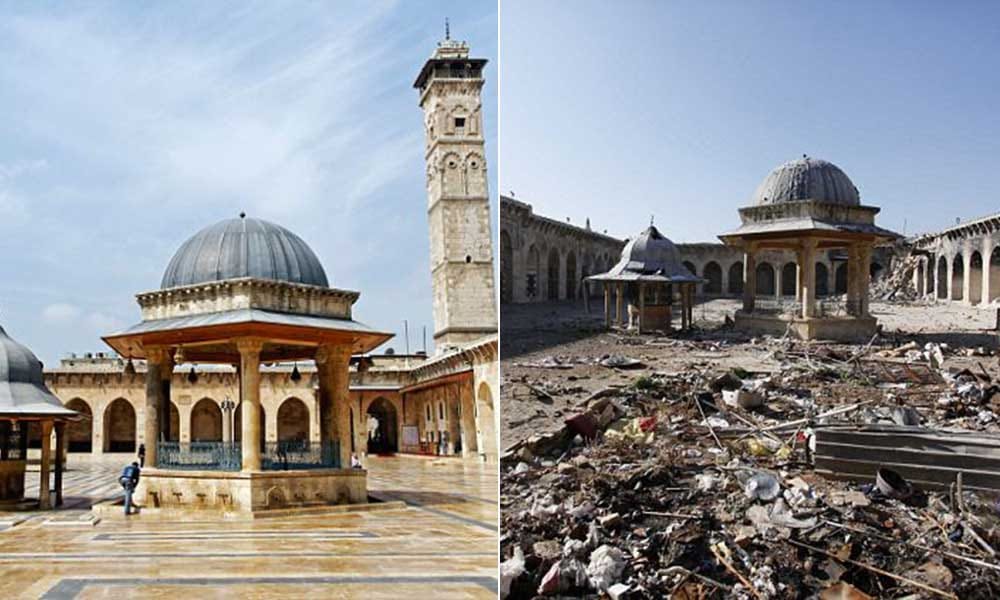 War affected Syrian cities now and then
