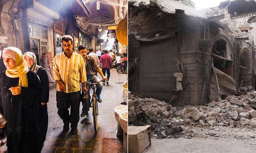 bombing on syria's aleppo