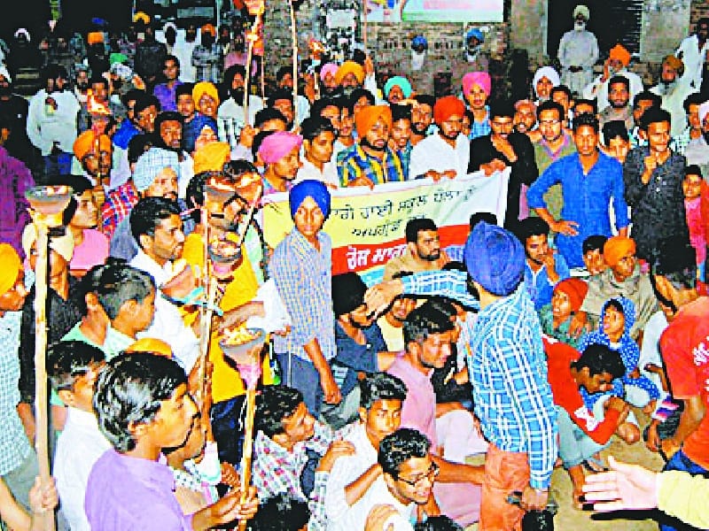 barnala march, school upgradation barnala, candle march barnala