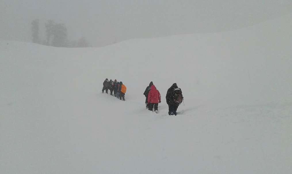 Five engineering students and guide rescued from chandrakhani pass two still trapped kullu himachal