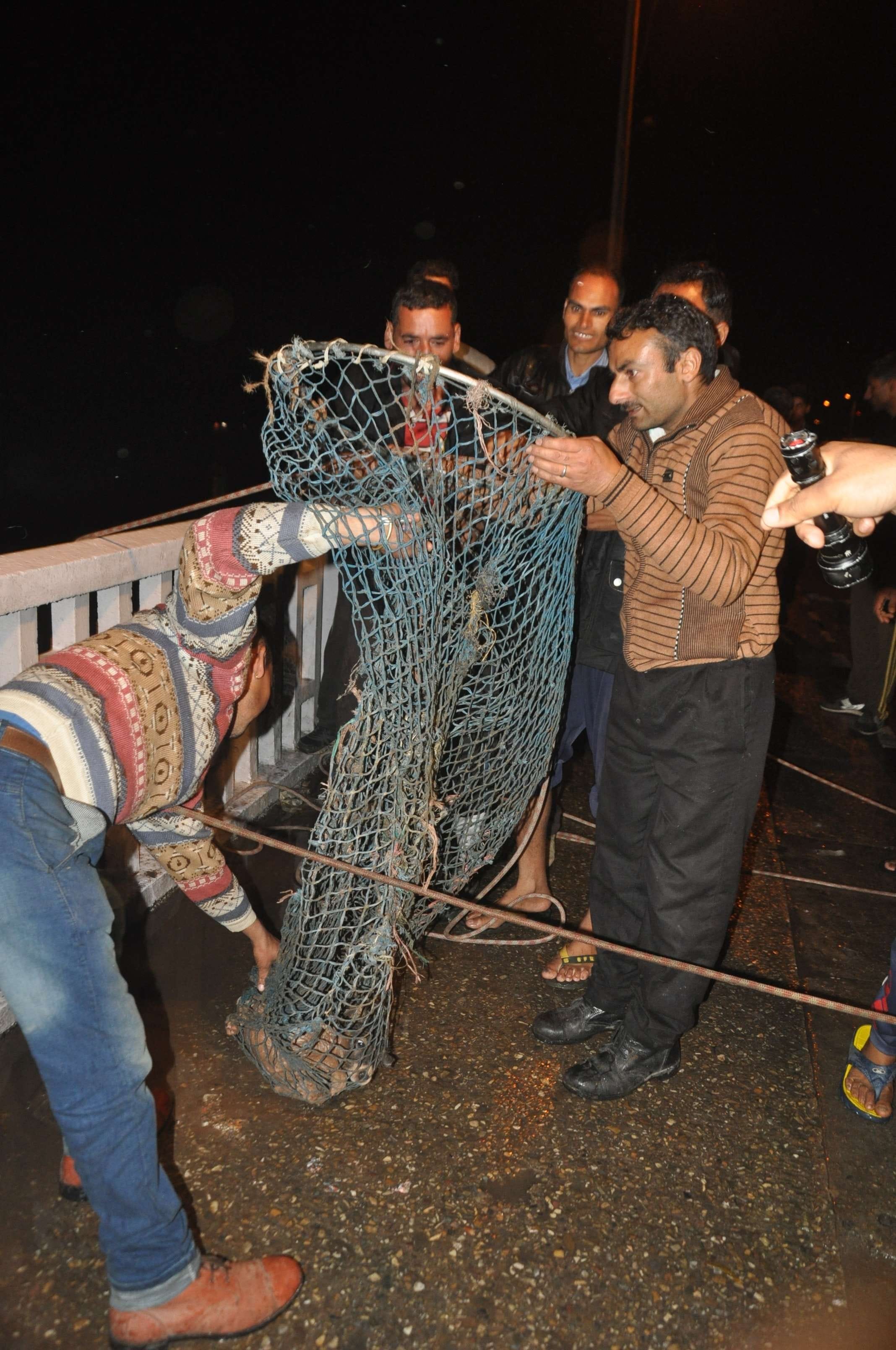 Indian Air Force landed in the river rescued dogs