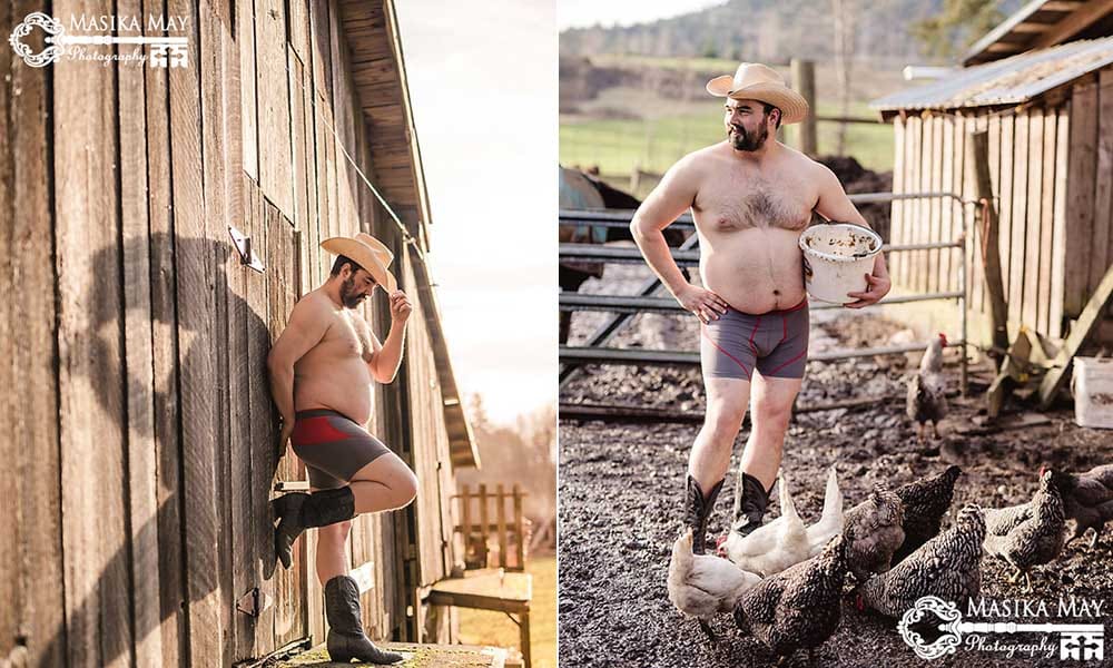 OMG Canadian man poses as sensuous model in a farmhouse