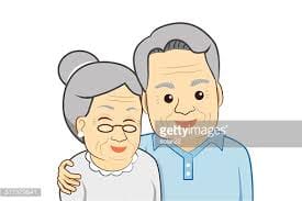 Old woman with her husband left the world