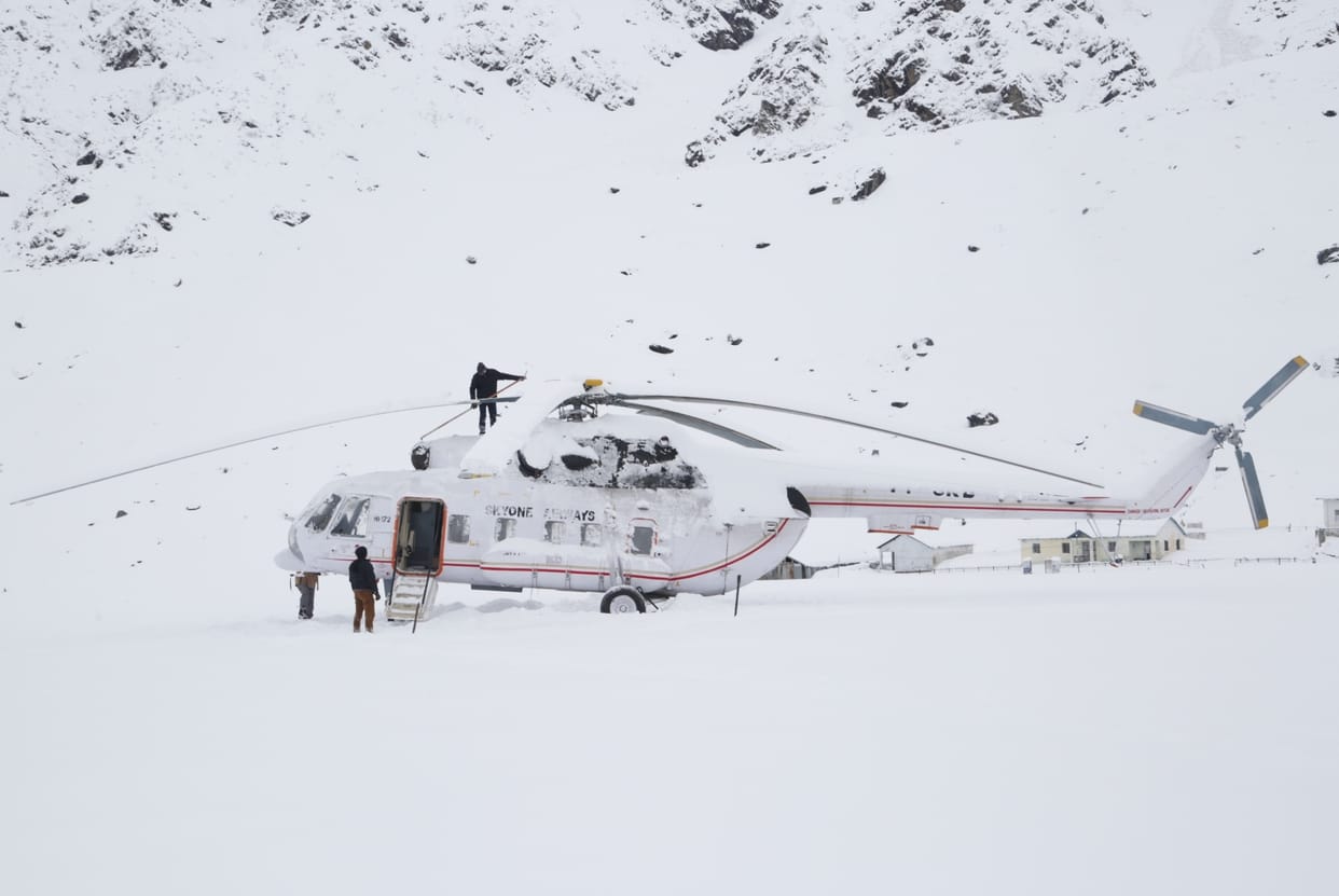 two heli service provider companies service stopped for kedardham.