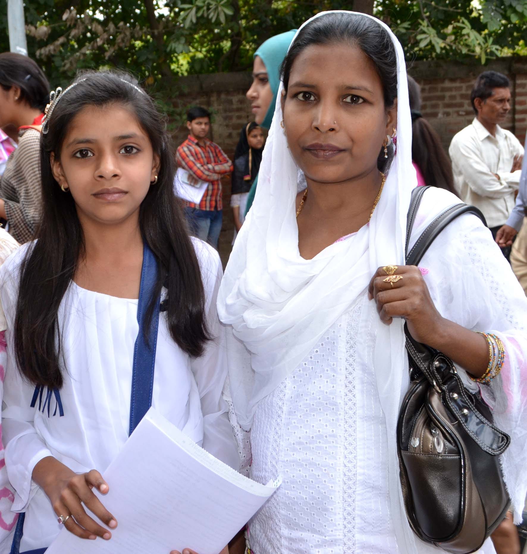 students rached to examination hall for entrance test