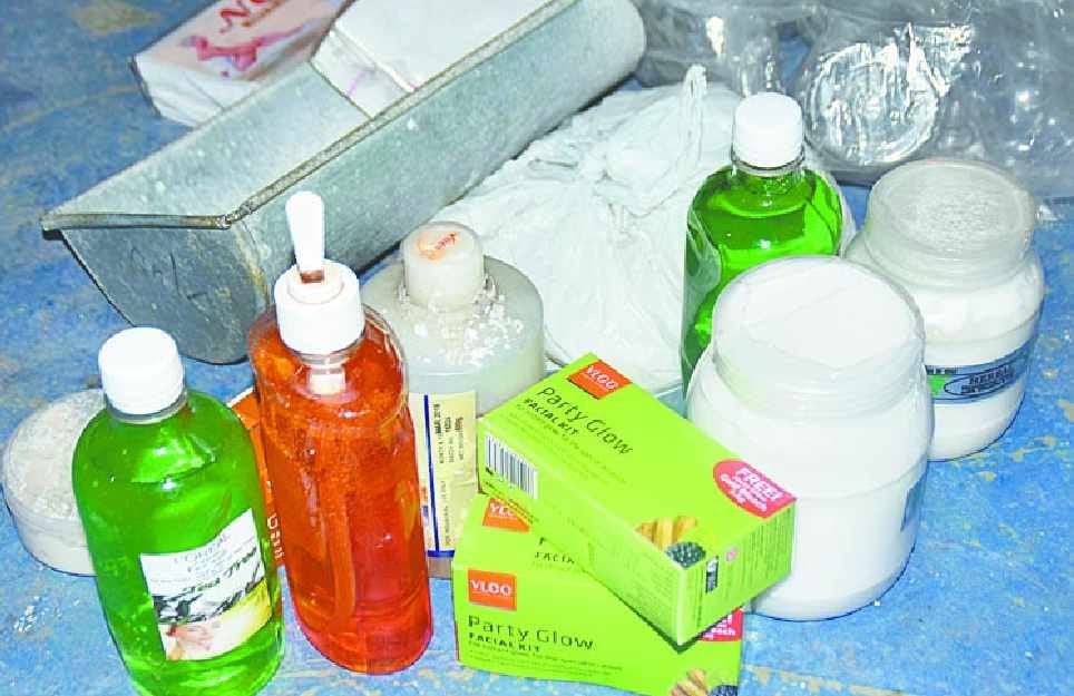 meerut intercepted counterfeit cosmetic factory