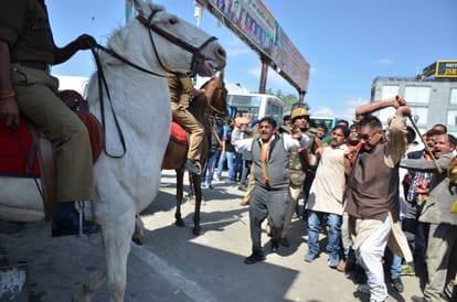 police arrested BJYM leader in horse beaten up case.