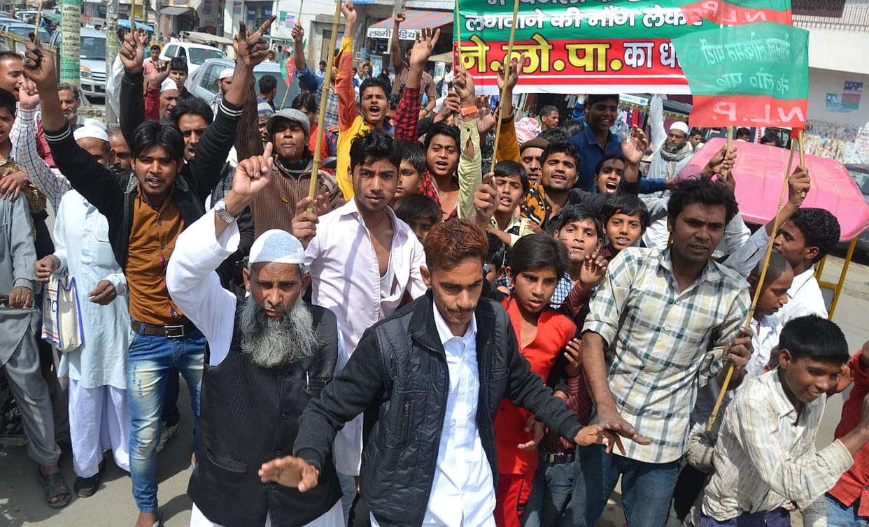 protest against not putting electricity pole.